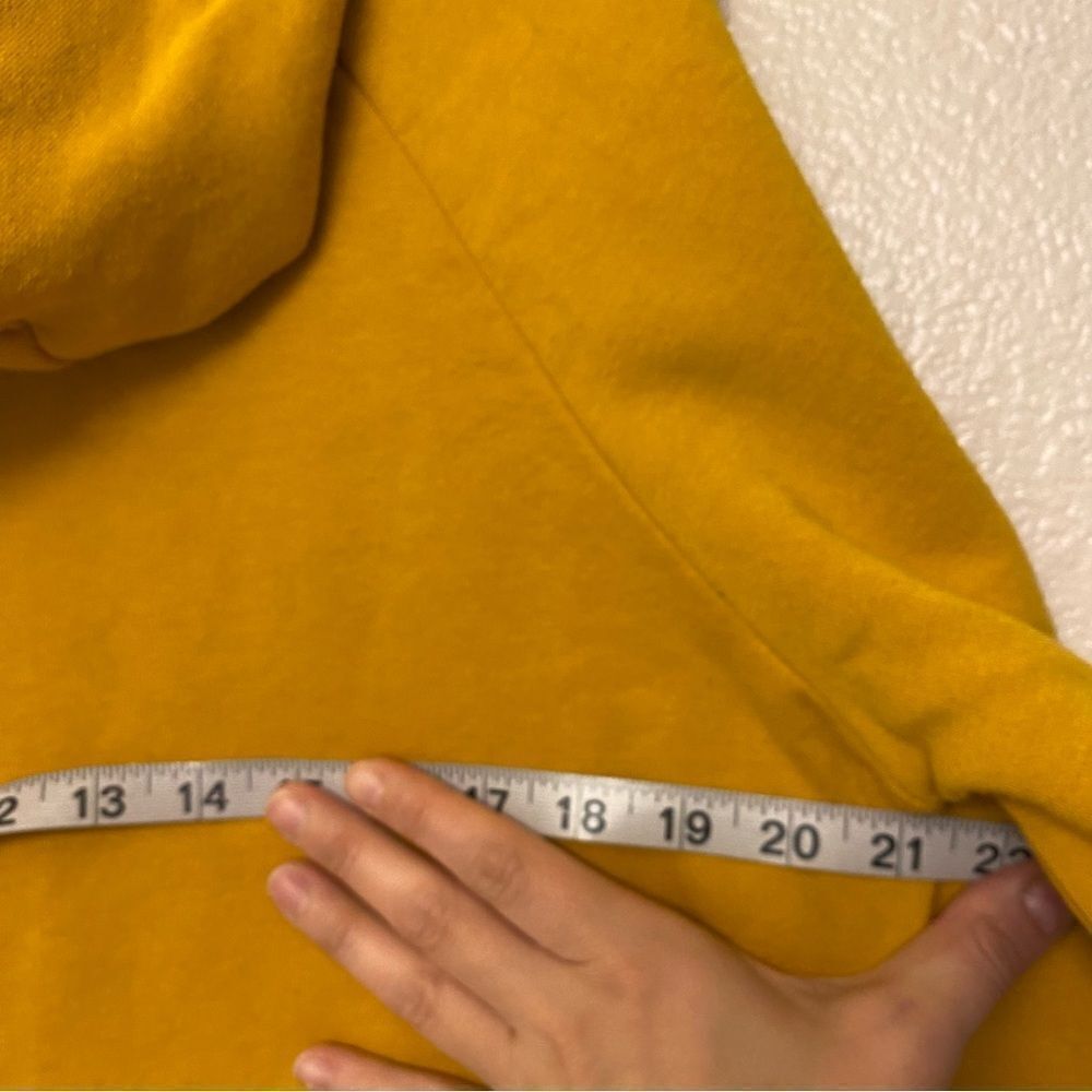 90 degrees mid weight yellow mustard golden rod chunky pullover hoodie L - Picture 6 of 6